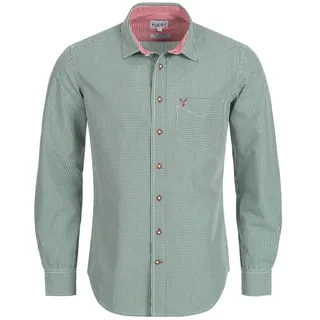 Nübler Trachtenhemd NÜBLER "Trachtenhemd Langarm Ralf", Herren, Gr. L, EURO, grün, Obermaterial: 70% Baumwolle CO. 30% Polyester PES., Hemden Trachtenhemd