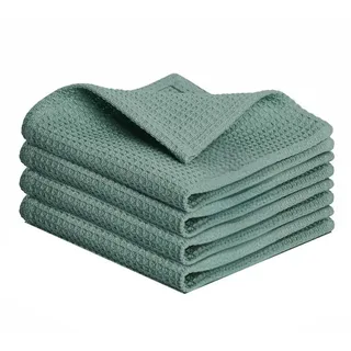 Blumtal Blumtal® Geschirrtücher 50x70 cm im 4er Set - Geschirrtücher Baumwolle 100% - Küchentücher bei 60 °C waschbar - Waffeltuch - Spül- & Geschirrtücher - Putzlappen Baumwolle - Geschirrhandtuch in grün