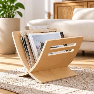 Homestyle4u Zeitungsständer Magazinhalter Holz Weiß,