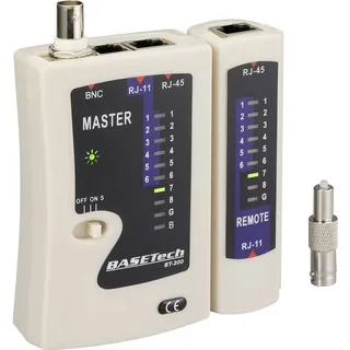 BASETECH Kabeltester BT-200 BT-200 Geeignet für RJ-45, RJ-11, BNC