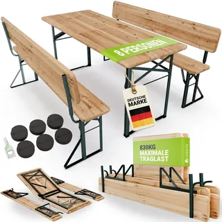 Juskys Bierzeltgarnitur Kempten natur 170x70x75 cm