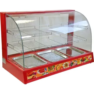 MonsterShop Elektrische Beheizte Vitrine Warme Küche Speisewärmer Buffetwärmer | Rot