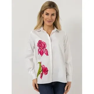 DAWID by Dawid Tomaszewski Bluse, Langarm platzierter Print leger weit