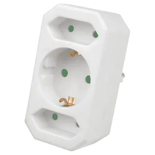 HEITECH PROMOTION GMBH HEITECH 4003417 3 Fach Steckdosenadapter - TÜV geprüfte Mehrfachsteckdose ohne Schalter, Belastbarkeit bis max. 3500W - Adapterstecker Mehrfachstecker
