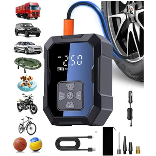 AI Ultra Reifenpumpe 150 PSI Akku Kompressor Elektrische Luftpumpe Auto fahrradpumpe SUP Sprachassistenz Digitalanzeige Powerbank LED SOS Schnellladung mini Kompressor Schlauchboote Zelte Kite Wings