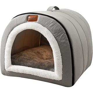 XNSHUN Katzenhaus Für Draußen Winterfest, Wasserdicht Katzenhöhle Hundehöhle Kleine Hunde Mit Abnehmbarer Weicher Matte, Katzenbett Katzenzelt, Faltbare Cat House Für Freigänger Und Hauskatzen (M)