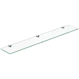 AQUALAVOS Glasregal Bad Wandablage 70 cm aus 6 mm ESG Sicherheitsglas Klarglas Badezimmer Wandregal