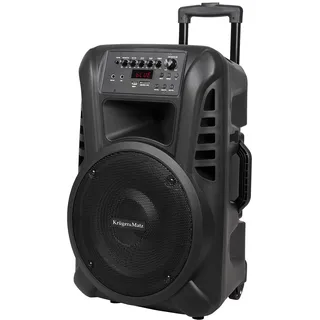 Krüger&Matz KM1712 Aktive Bluetooth-Lautsprecher, PA-DJ-Anlage (2 x Funkmikrofon, SD, FM, USB, Fernbedienung) 40 W 488 x 387 x 665 mm Schwarz