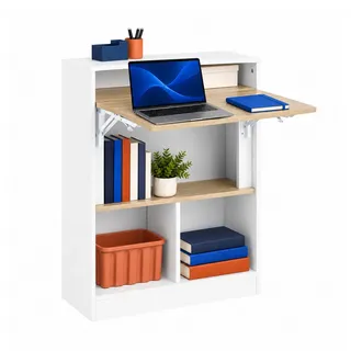 SoBuy Schreibtisch FWT104 Klapptisch Weiß / Braun