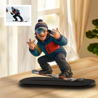 PSUNEY Personalisierte Cartoon Foto Stil Acryl Schreibtisch Plaque Figur, Benutzerdefinierte Foto 2D-Druck Cartoon Stil Schreibtisch Dekor Plakette für Paar Liebhaber Familie