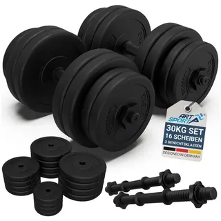 ArtSport Hantelset 30 kg Kurzhantel Set schwarz