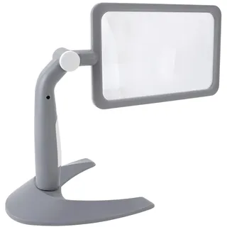 Lupe mit Licht und Ständer, 48 LEDs, 2,5-fach Drehbar, 3-Farben-Temp-einstellbare Lupe Zum Lesen von Senioren mit Sehbehinderung (BLACK)