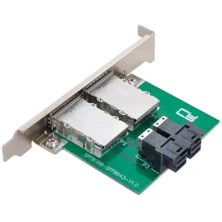 cablecc Dual Ports Mini SAS SFF-8088 zu internem SAS HD SFF-8643 PCBA-Buchsenadapter mit Low-Profile-Halterung