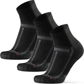Danish Endurance Laufsocken Long Distance 3er Pack Schwarz/Grau 43-47