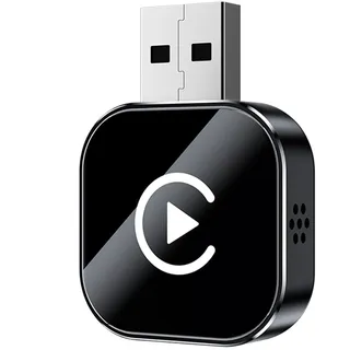 Kabelloser CarPlay Auto Adapter, Mini Apple CarPlay Stick mit USB/USB-C, Plug & Play, Bluetooth 5.3 & 5.8GHz WiFi, Zero Lag Navigation Musik Anrufe, Kompatibel mit iPhone