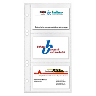 Veloflex 5352000 - Visitenkartenhüllen 110 x 210 mm, für 6 Karten pro Hülle, transparent, 10er Packung