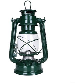 EpheyFIF Petroleumlampe Ollampe Nostalgische Petroleum-Sturmlaterne Mit Feuerfestem Beleuchtung Lampenol Glaskolben Stunden Outdoor - Kerosinlampe(25CM Grün)