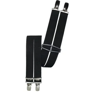 Harrys-Collection Herren Hosenträger Hosenhalter 4 Clips 25mm, schwarz | elastische Hosenhalter für Männer, extra starke Clips, stufenlos verstellbar, bequeme H-Form, Qualität aus Deutschland - Einheitsgröße