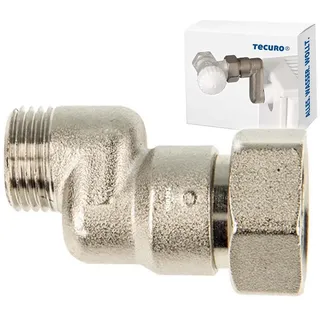 tecuro - Heizkörper S-Anschluss 10 mm Höhenausgleich mit Eurokonus x AG, Messing vernickelt