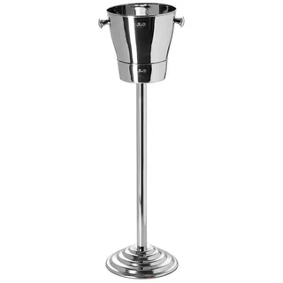 Fink Weinkühler ALVARO - Flaschenkühler - Weinkühler aus Edelstahl H.83cm inkl Ständer, Sekt und Wein Kühler - Champagnerkühler - Eiseimer - Weinklimaschrank silberfarben