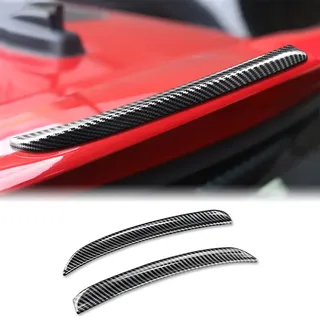 KUNGKIC 2 Stück ABS Heckflügel Trim Spoiler Erweiterung Lip Fins Dekorative Aufkleber Kompatibel mit MINI Cooper F55 F56 S/JCW 2014-2022 Zubehör,Coole Äußere Dekoration(Kohlefaser-Muster)