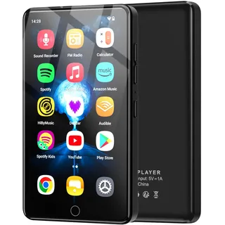 96GB MP3 Player mit Bluetooth und WiFi, 4.02 Zoll IPS HD MP4 Player mit Android 13 OS, Kinder-Musik-Player mit Lautsprechern, Android MP4 MP3 Player mit Deezer, Spotify und Play Store