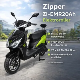 Zipper  ZI-EMR20Ah 2500 Watt 45 km/h Schwarz