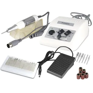 Fußpflegegerät mit 30er Diamantschleifer Set für die Hand- oder Fußpflege | Einsteiger Set für zu Hause mit Schleifgerät 30.000 Umdrehungen pro Minute und Nagefräser-Bits