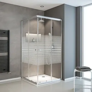 Schulte Sunny Eckdusche mit Schiebetüren rechts verschiedene Größen 180 x 90 cm silber Sicherheitsglas