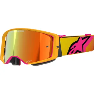 Alpinestars Supertech Corp, Crossbrille verspiegelt - Gelb/Pink Rot-Verspiegelt