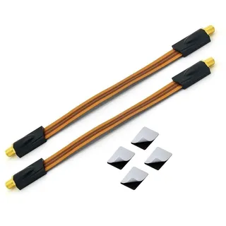 ARLI 2x Fensterdurchführung UltraSlim – Vergoldet | TV SAT Flachkabel Ultraflach DVB-S2 DVB-T2 für Camping Wohnwagen Fenster Türen