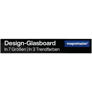 Magnetoplan Design-Glasboard, magnetisch, tief-schwarz, 100 x 600 mm