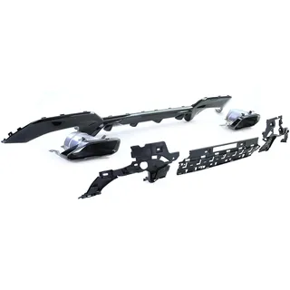 Sport Heckdiffusor Glanz + Endrohre 340 Look passt für BMW 3er G20 G21 320 330