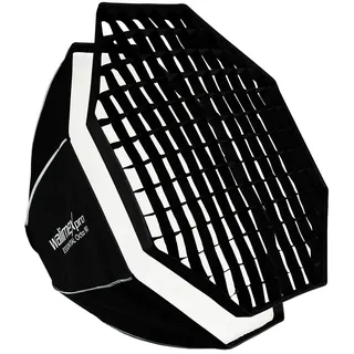 Walimex pro Essential Softbox Octagon 90cm, um 360° drehbar, einfacher Aufbau, inkl. Grid, Bowens Adapter und Transporttasche, ideal für Porträts und Beauty-Aufnahmen