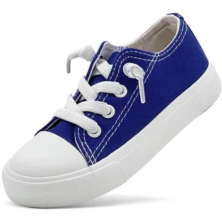 Duovodu Kinder Turnschuhe Jungen Segeltuchschuhe Mädchen Canvas Sneaker Unisex Freizeitschuhe Klassische Verstellbare Riemen Sportschuhe - 23 EU