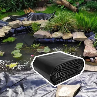 Teichfolie vorgeschnitten 0.12mm Teichfolien HDPE Teichplane 3x3m 6x6m 10x10m UV-Beständig witterungsbeständig, Reißfest Baufolie Schwarz für Gartenlandschaftsbau Pools Koi-Teiche ( Größe : 4x4m )