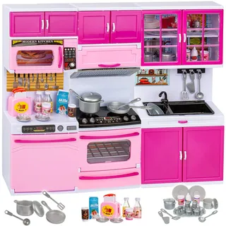 alles-meine.de GmbH Puppenhaus Möbel - Sound & Licht - 31 cm groß - Backofen + Herd + Geschirrspüler + Mikrowelle + Spüle - mit Zubehör - Miniatur Puppenstube Küche - passend für..