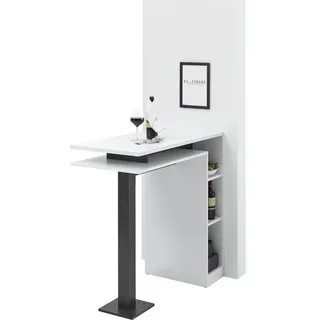 STOLKOM Sp.z.o.o. Bartisch Bay 108 x 103 x 50 cm Weiß / Beton dunkel