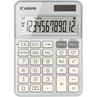 Canon KS-125KB Taschenrechner Solar- und Batteriebetrieb, 12 Stellen) Silber