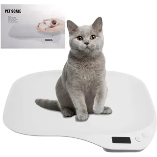 BORDEAG Digitale Haustierwaage, Mini Haustier Skala 15 Kg (±1 Gramm), Tierwaage Für Kleine, Mini Waage Mit LCD-Display, Babywaage Digital, Elektronische Küchenwaage, Für Kätzchen Welpen Hamster