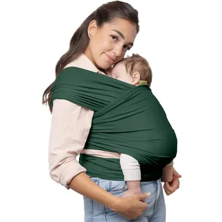 Boba Babytragetuch ab Geburt bis 15 kg - Kuschelweiche & Atmungsaktive Bambusviskose, Tragetuch Baby Neugeboren bis Kleinkind, Einfach zu Binden (Serenity Organic Rainforest)