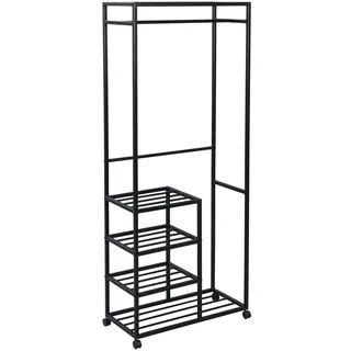 M2 Kollektion ANDORRA Rollgarderobe 75 x 183 x 35 cm schwarz