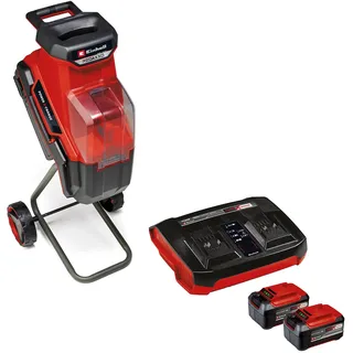 Einhell Akku-Messerhäcksler REDAXXO 36/25 Power X-Change (36 V, max. 25 mm Aststärke, 3 Wendemesser aus Stahl, 55 L Fangsack, Transportgriff, Stopfer, inkl. 2x 4,0 Ah und Twincharger)