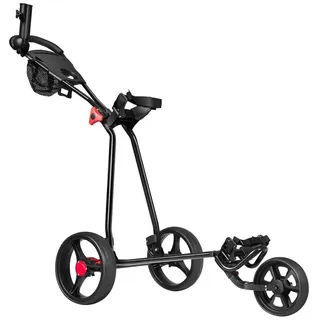 Costway Golftrolley 3 Rad klappbar Golf Trolley, Golfwagen Klappbar, Golf Trolleys, Golf Cart | mit verstellbarem Griff, & Halter für Schirm- Tassen, Telefon