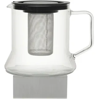 Novel Teekanne, Klar, Schwarz, Silber, Metall, Glas, 1,8 l, ISO 9001, Lfgb, Siebeinsatz, Stövchen, Kaffee & Tee, Kannen, Teekannen