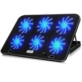 PUNELE Laptop -Kühlkissen -Laptop Kühlerständer Kühler für 18 Zoll mit 6 Hochgeschwindigkeits Lüfter 5 Level EIN Verstellbares Ergonomisches Design (Dicke Metallstange mit)