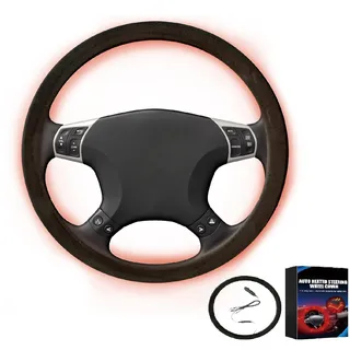 Lenkradbezug Winter Warm Beheizbare Lenkradhülle 12V, Universal Auto Heizung Winter, 4.5–15.5 Zoll Lenkradheizung Auto lenkrads Heizung Mit USB Anschluss Für Schnell Erwärmender PKW, LKW, SUV