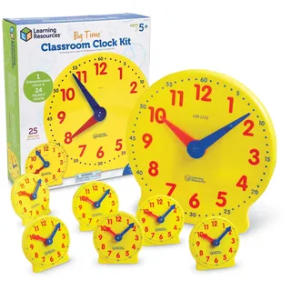 Learning Resources Big Time Klassenzimmer Uhren-Set | Vorschule Must Have, Unterrichtszeit Aktivität, Klassenzimmer Lehruhren, Montessori Spielzeug, Mathematik Manipulative