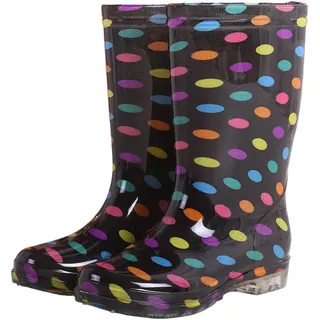 ENEN Gummistiefel Damen Herren 36-40, regenstiefel Halbhoch Wasserdicht Gummistiefel Unisex Erwachsene Rutschfesten für Winter, Outdoor, Garten, Wandern (302 Farbpunkte,39) - 39 EU