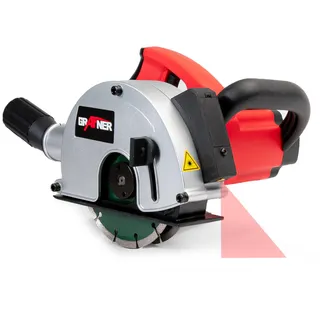 Grafner Mauernutfräse mit Laser, kraftvolle 1700 Watt mit 4000 U/min, incl. 2x Ø 150 mm Diamant-Trennscheiben, Staubabsaugung, Nutbreite 14-29mm,...